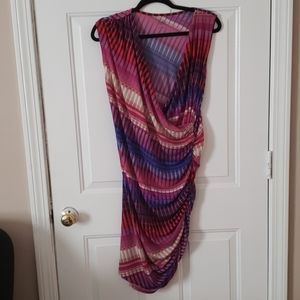 Sofia Vergara Multicolored Rouched Dress